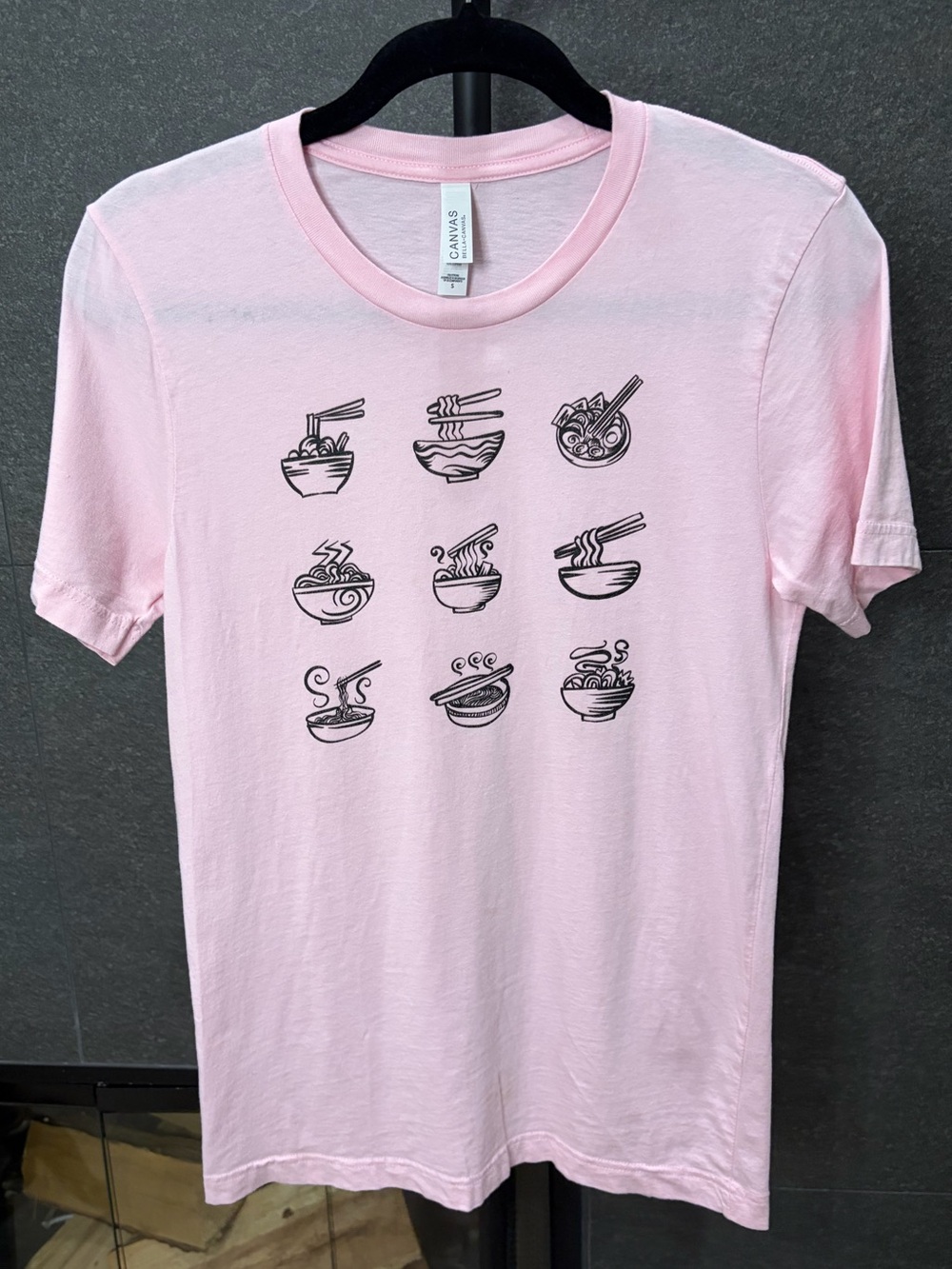 Bella Canvas Ramen Graphic Tee Pink Cotton Size Small - Picture 3 of 12